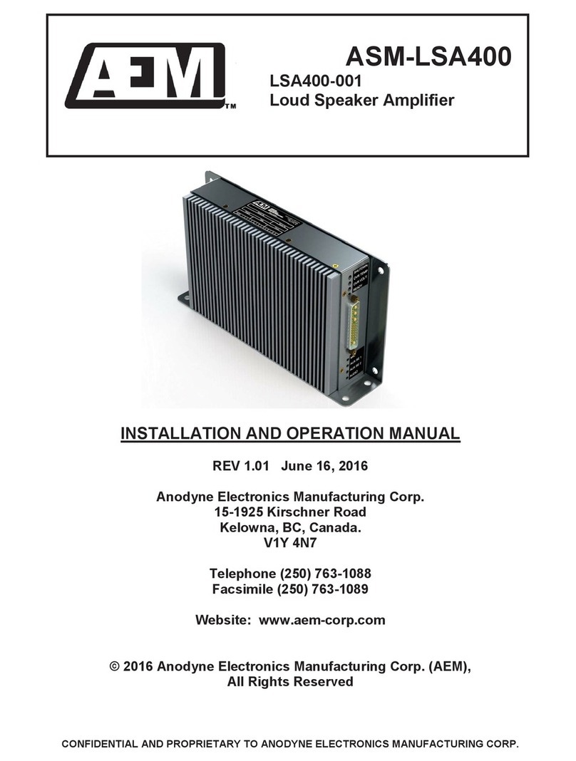 AEM LSA400-001 Installation and operation manual