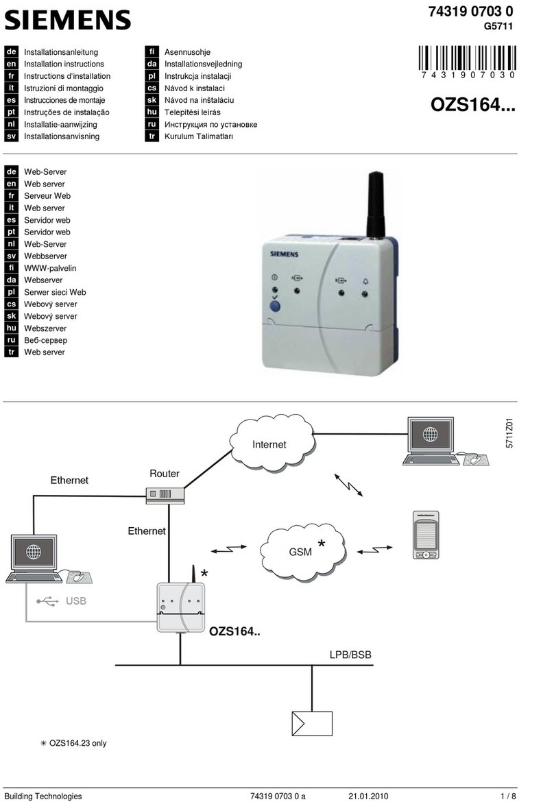 Siemens OZS164 series User manual