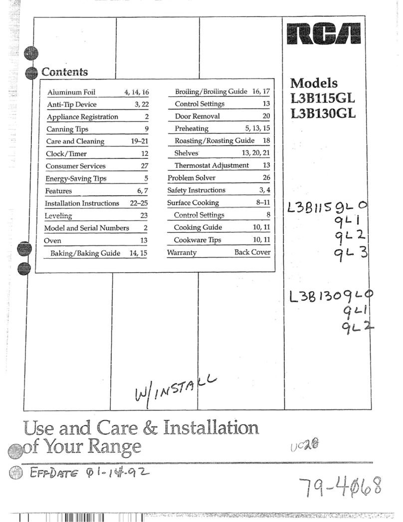 RCA L3BI15GL Use and care & installation
