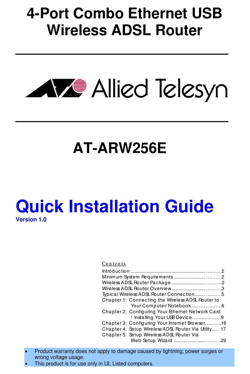 Allied AT-ARW256E Quick installation guide