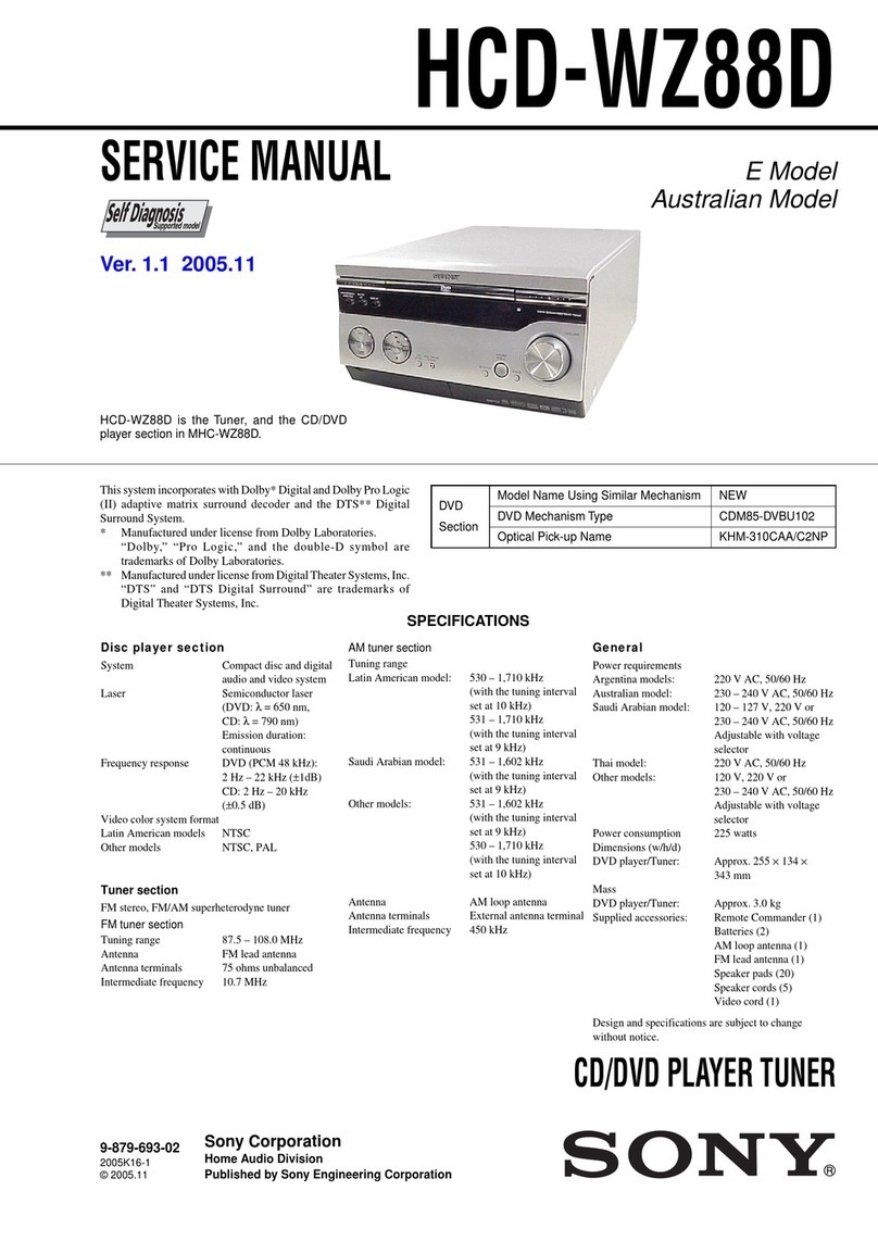 Sony HCD-WZ88D User manual Sony HCD-WZ88D User manual