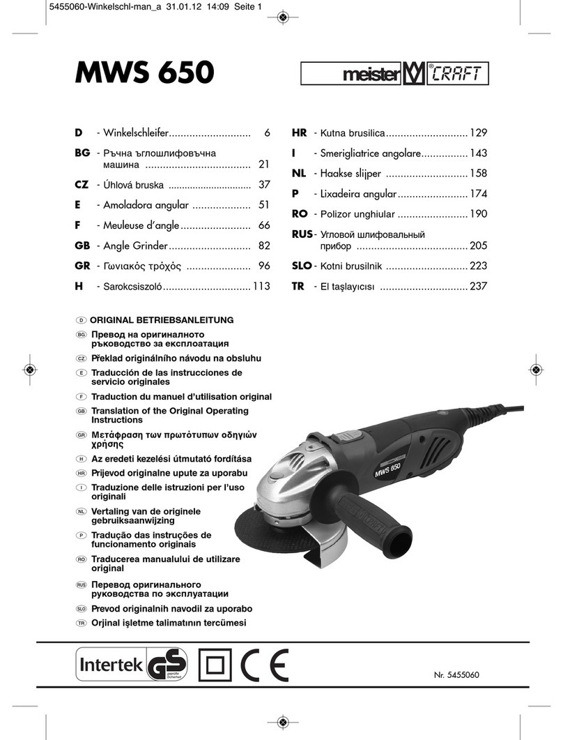 Meister MWS 650 Translation of the original operating instructions