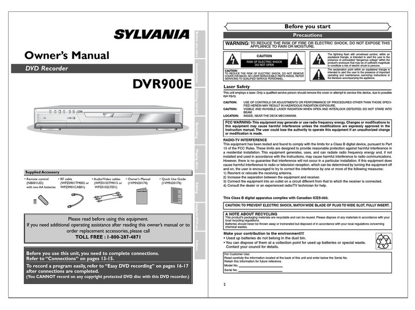 Sylvania DVR900E owner's manual