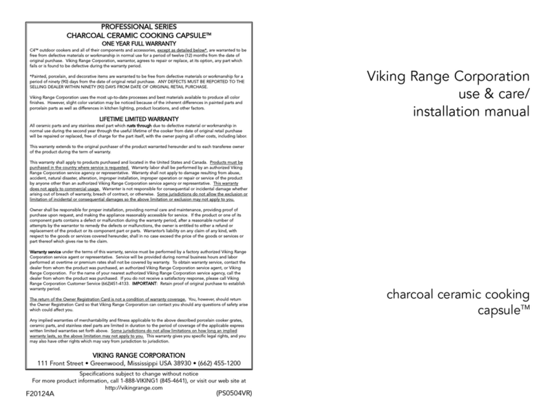 Viking Range C4 Use & care / installation manual