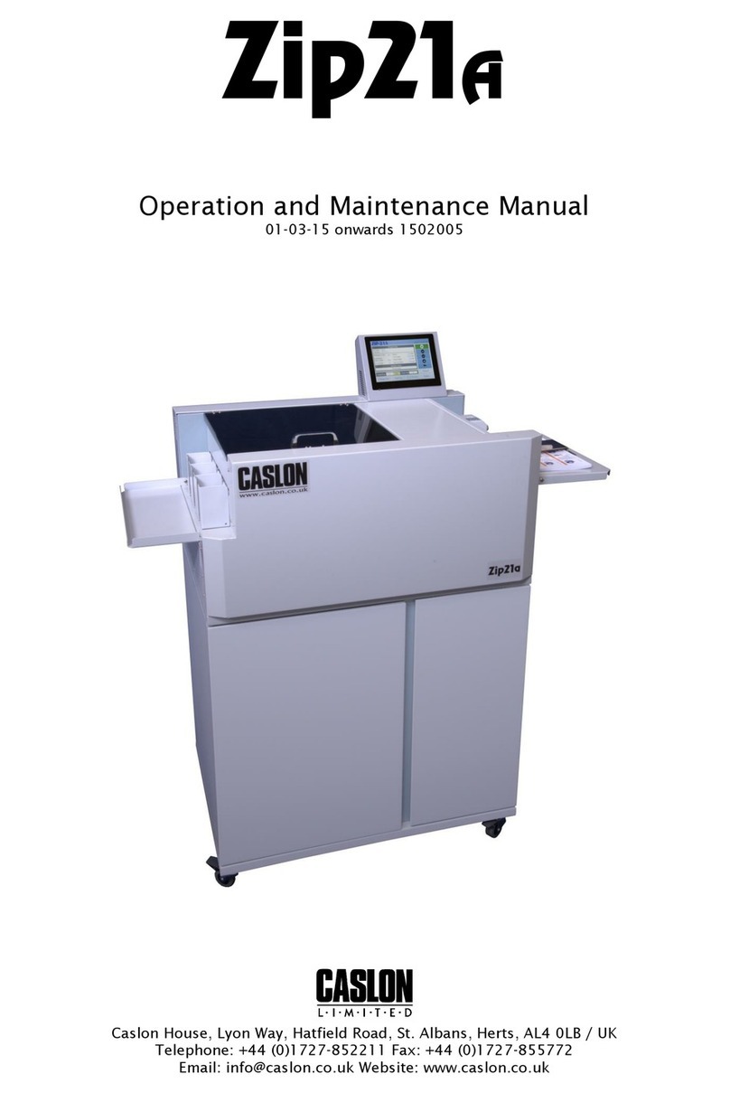 Caslon Zip21A Operation and maintenance manual