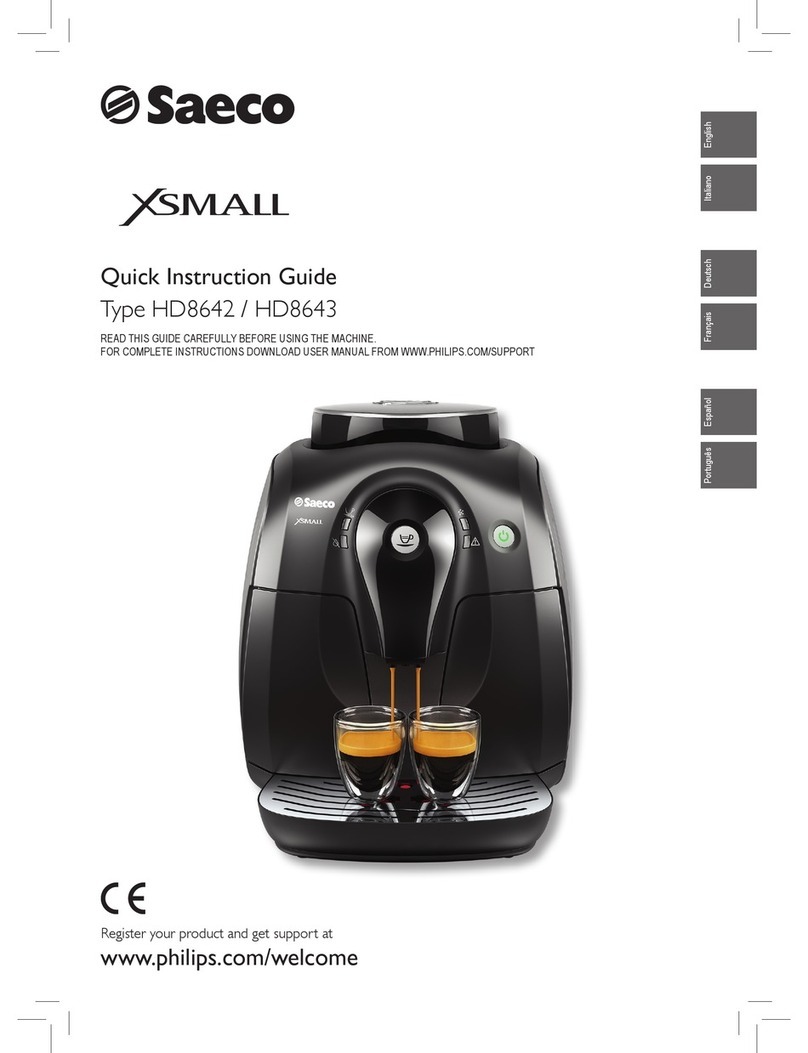Saeco XSMALL HD8642 Quick instruction guide