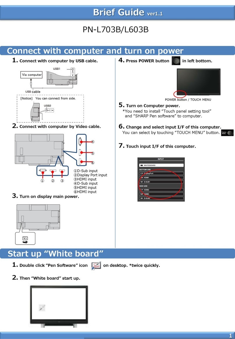 Sharp aquos PN-L703B Brief guide