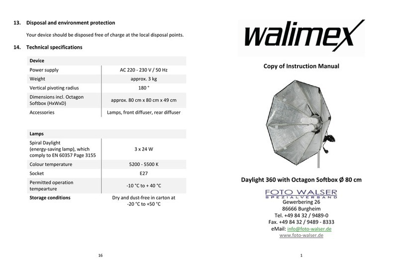 walimex daylight 360 User manual walimex daylight 360 User manual