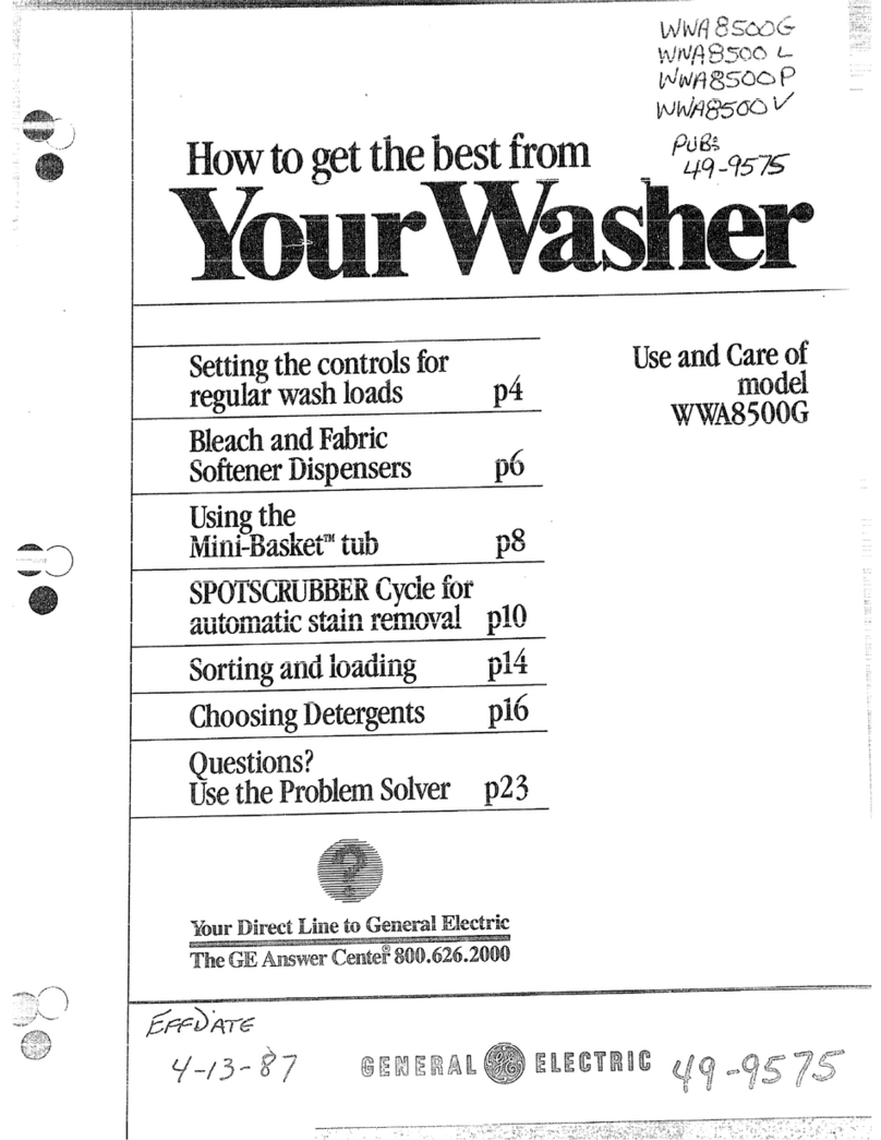 GE WWA8500G User manual