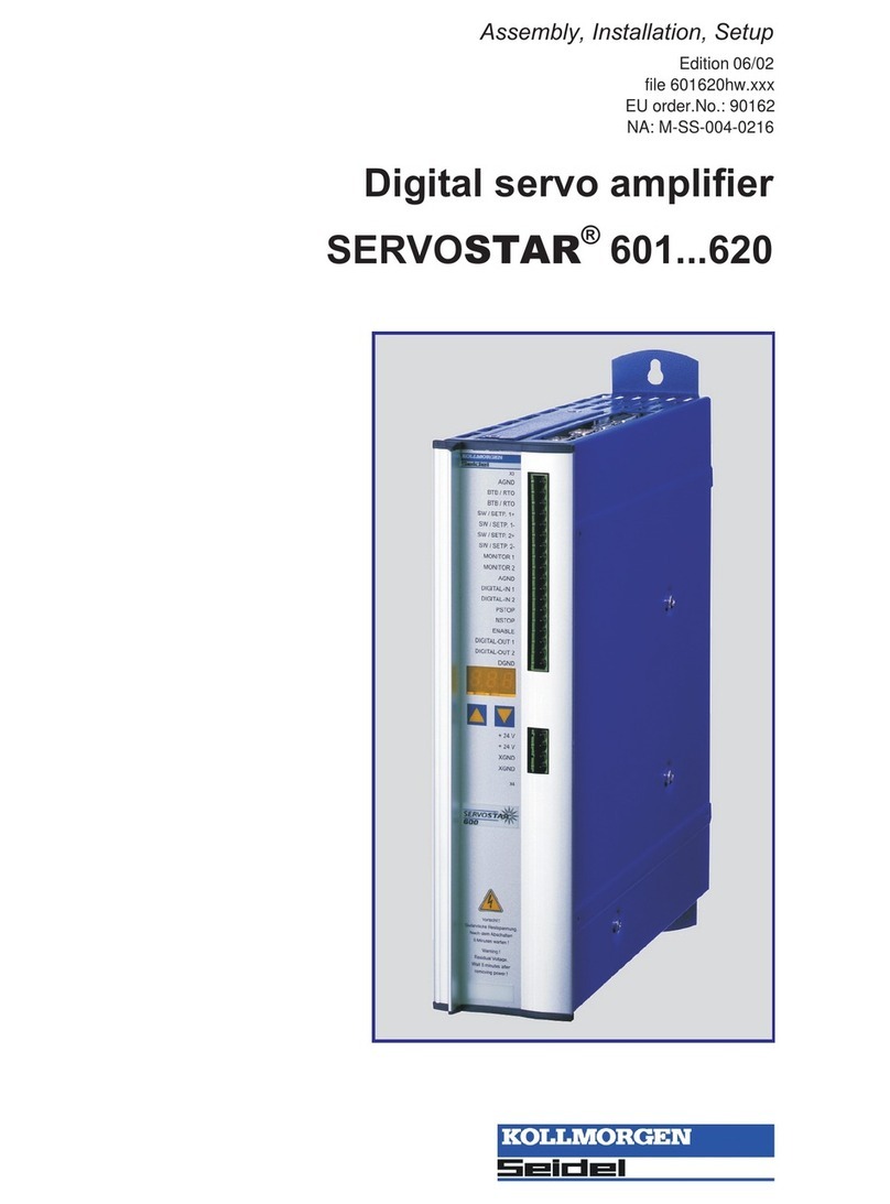Kollmorgen Seidel SERVOSTAR 601 Assembly & installation