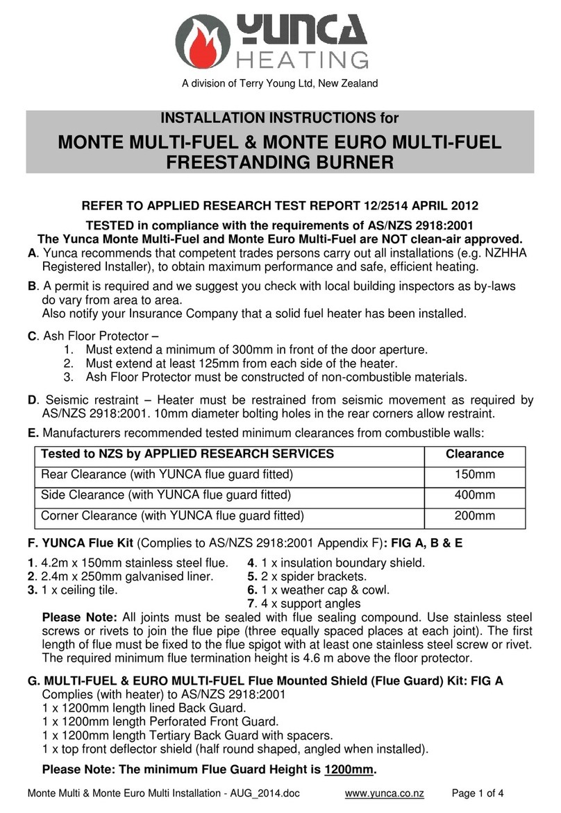 Yunca Heating MONTE User manual