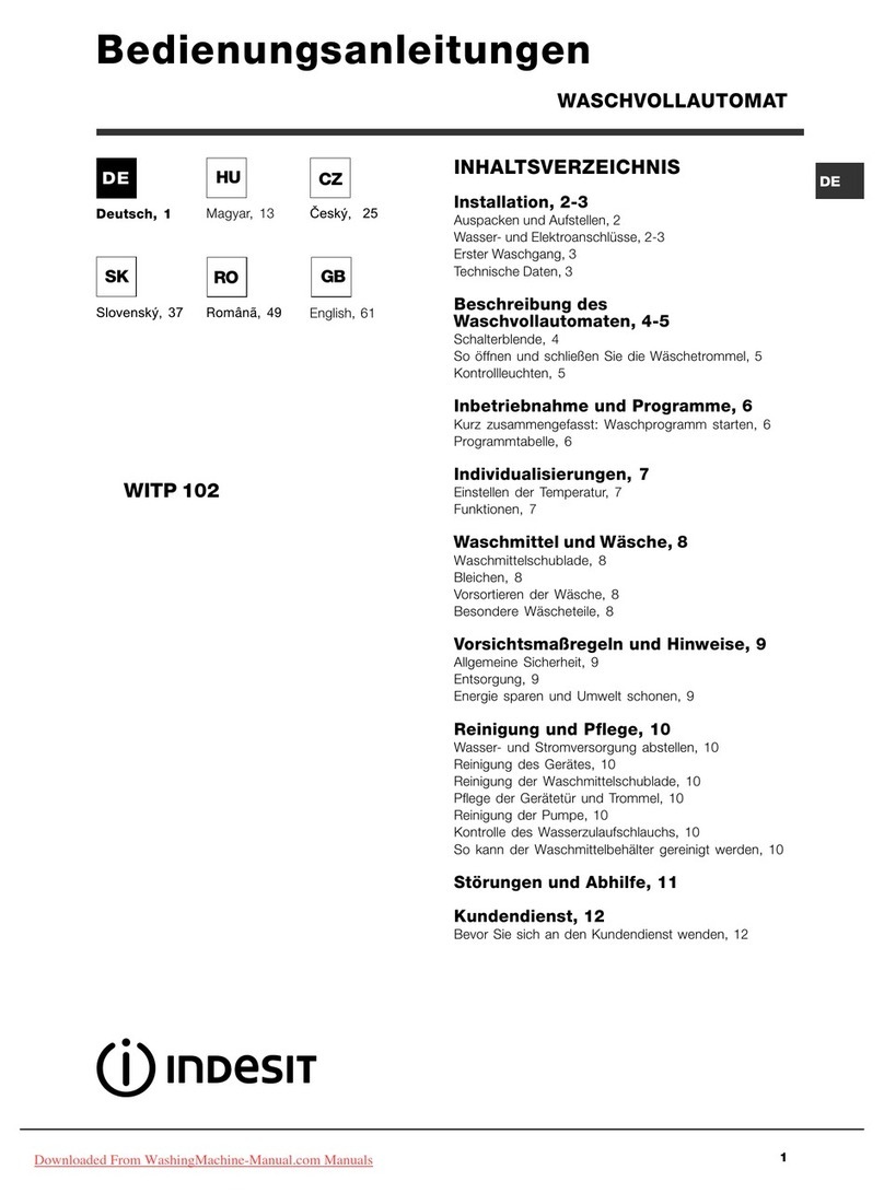 Indesit WITP 102 instruction manual