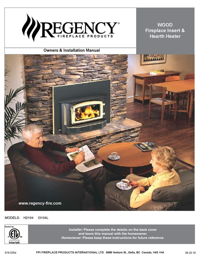 Regency Fireplace Products H2104 Owners & installation manual