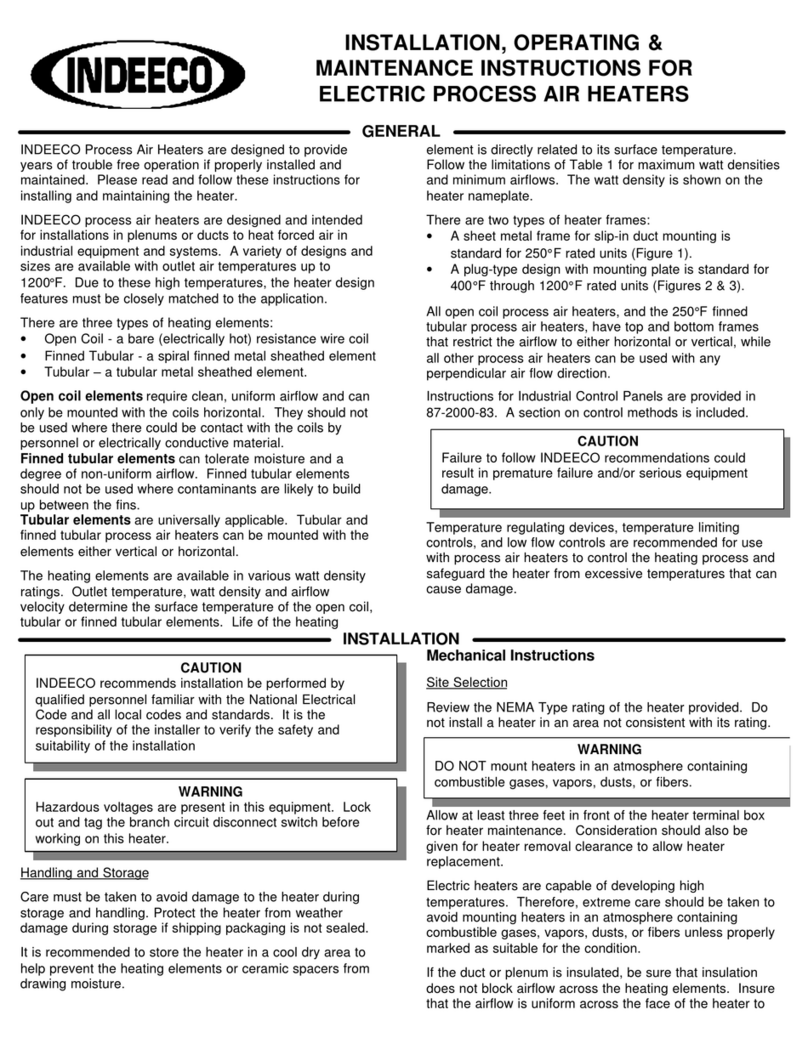 Indeeco process Installation, operating,  & maintenance instructions
