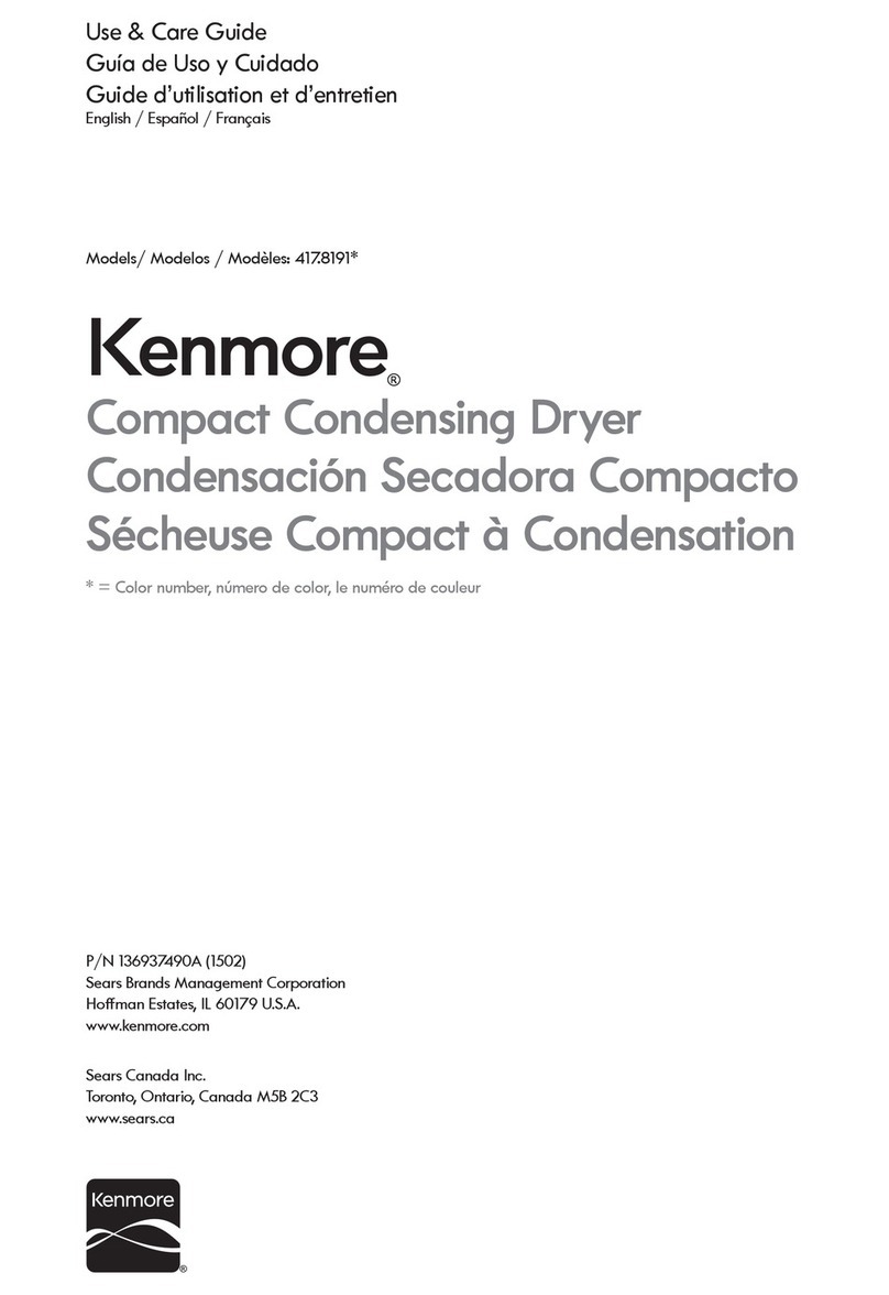 Kenmore 417.8191 SERIES User manual