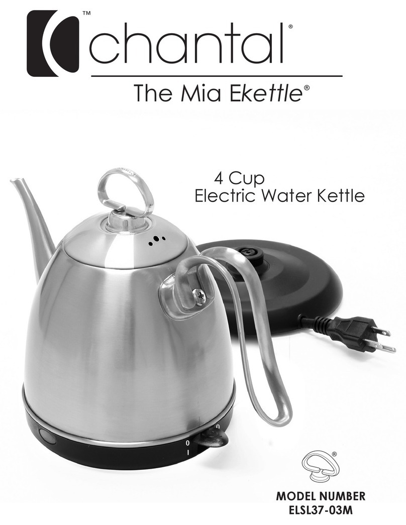 Chantal The Mia Ekettle ELSL37-03M instructions