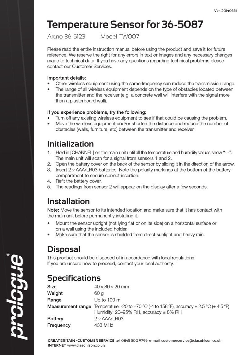 prologue TW007 instruction manual