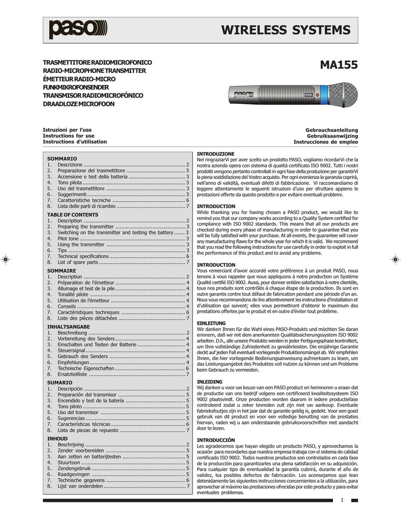 Paso Sound Products MA155 Instructions for use