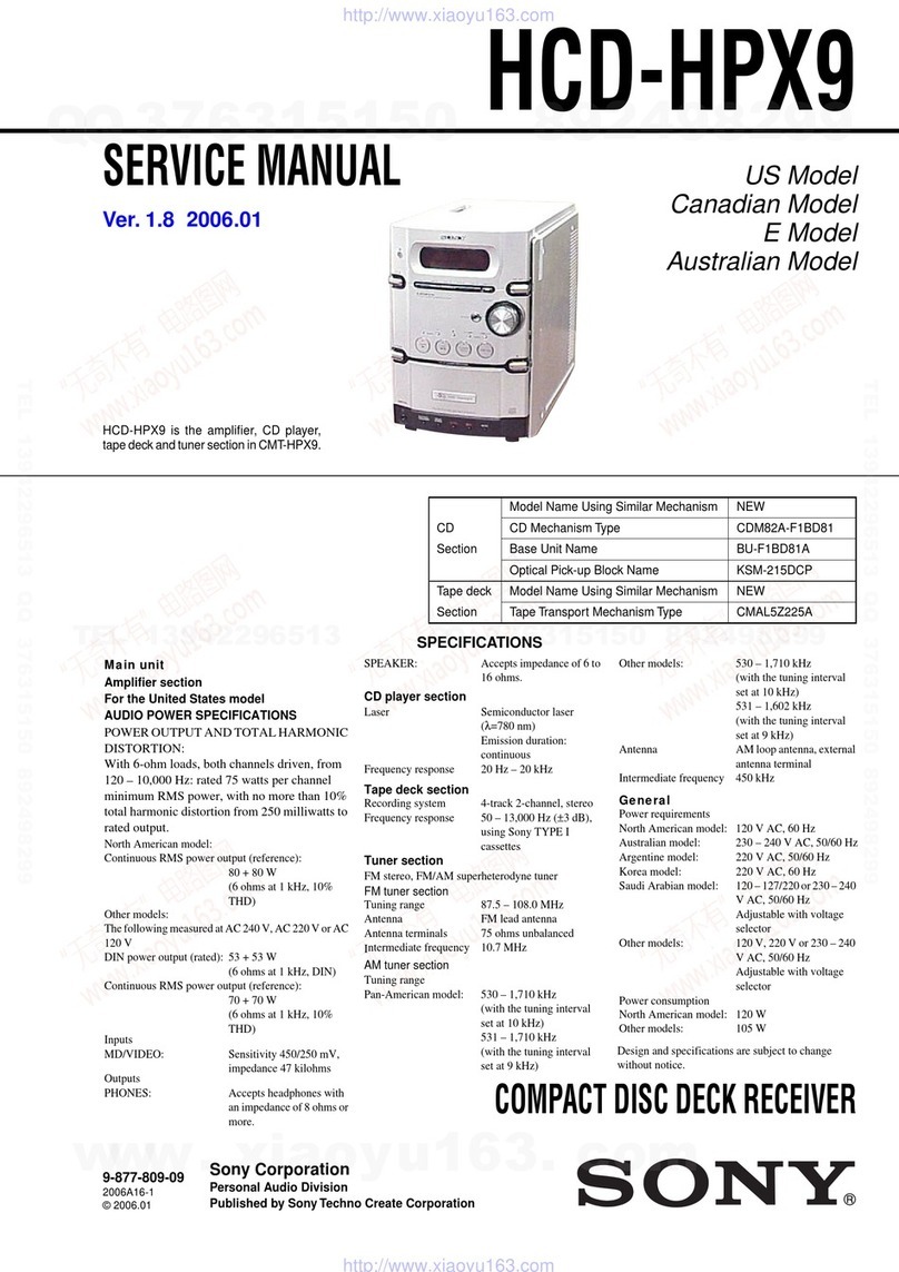 Sony HCD-HPX9 - Hi Fi Components Service manual