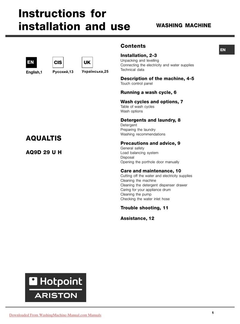 Hotpoint Ariston AQ9D 29 U H User manual