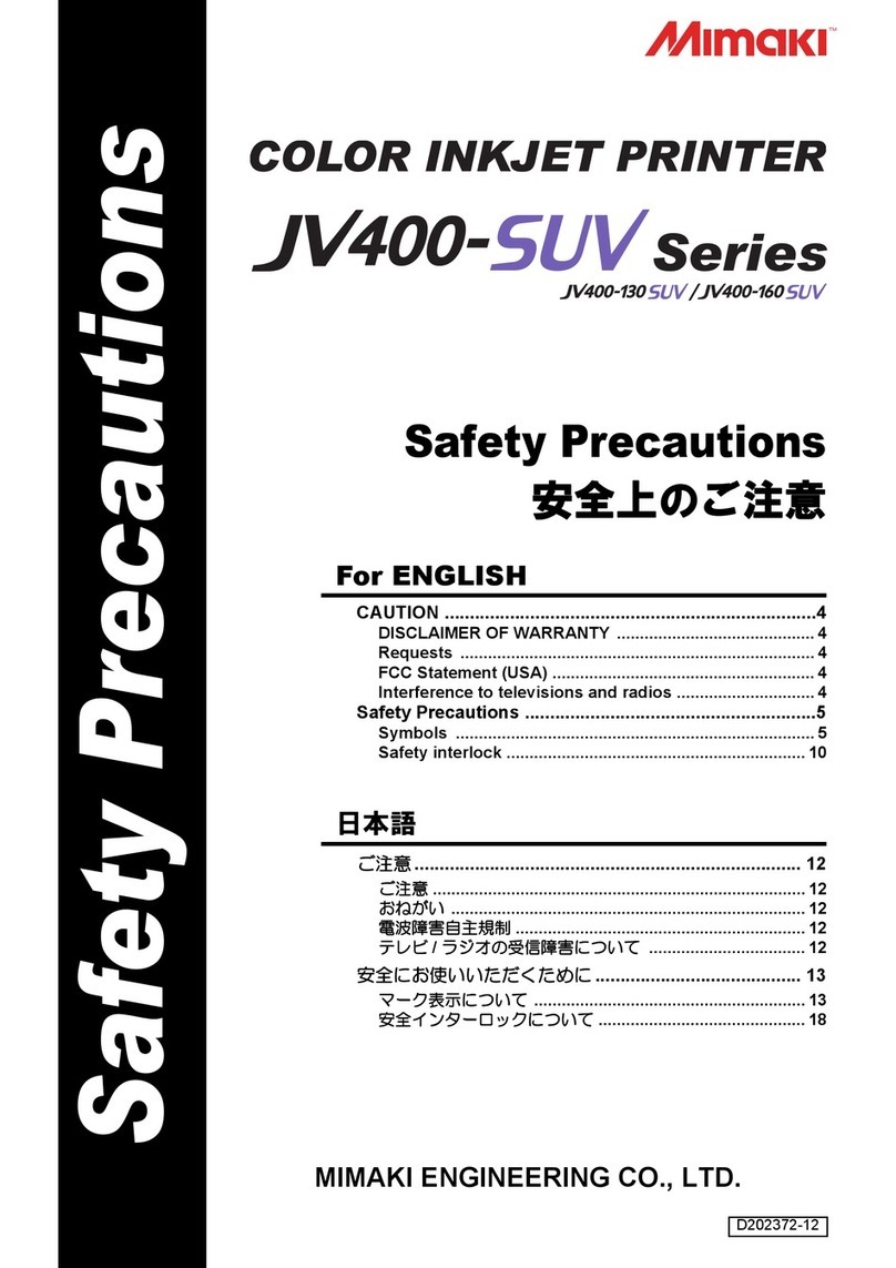 MIMAKI JV400-SUV Series Installation instructions
