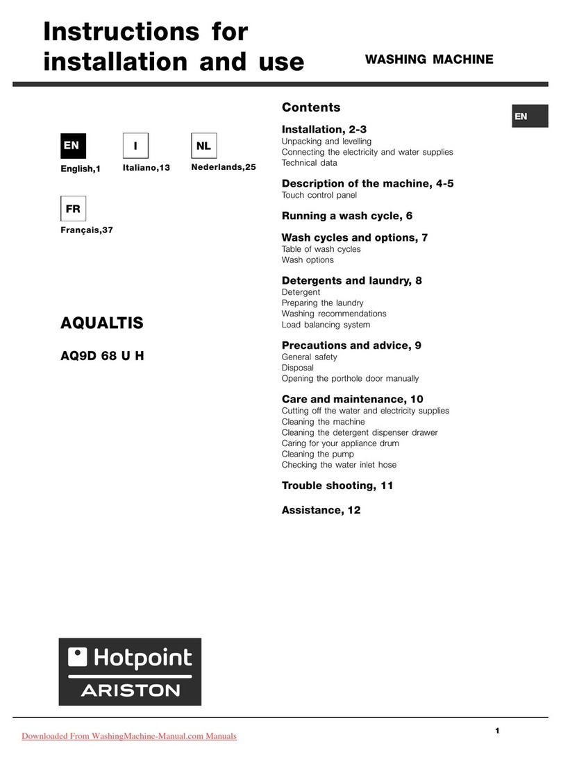 Hotpoint Ariston AQ9D 68 U H Instructions for installation and use