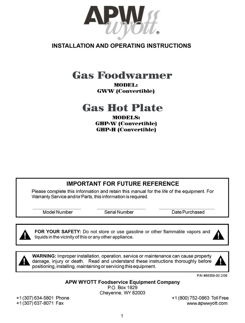 APW Wyott GHP-W User manual