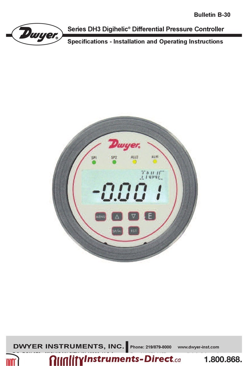 Dwyer Instruments Series DH3 Digihelic Operating and installation instruction