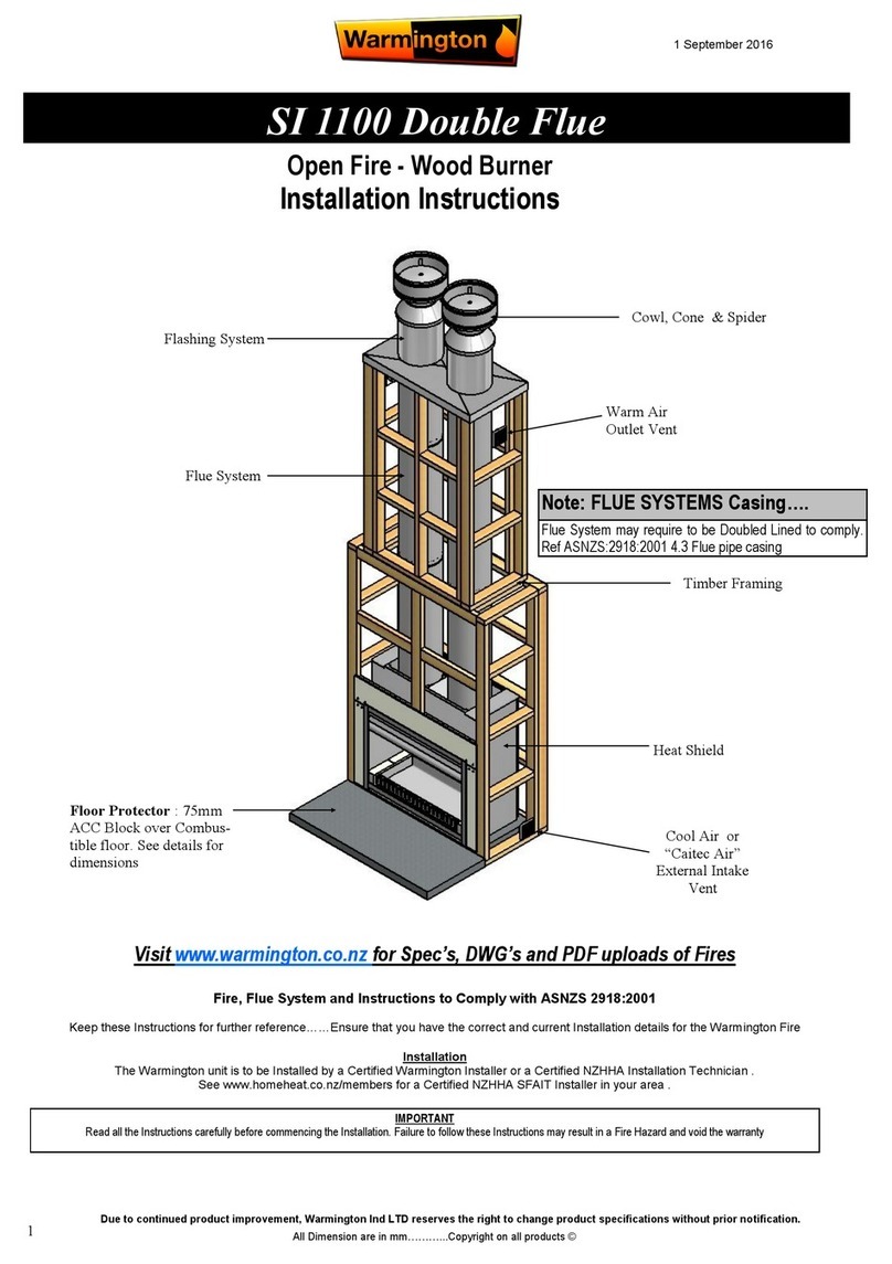 Warmington SI 1100 Double Flue installation instructions