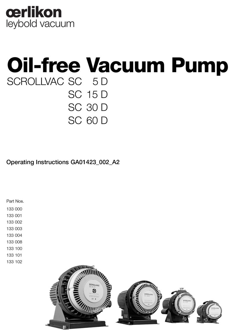 Oerlikon SCROLLVAC SC 15 D operating instructions