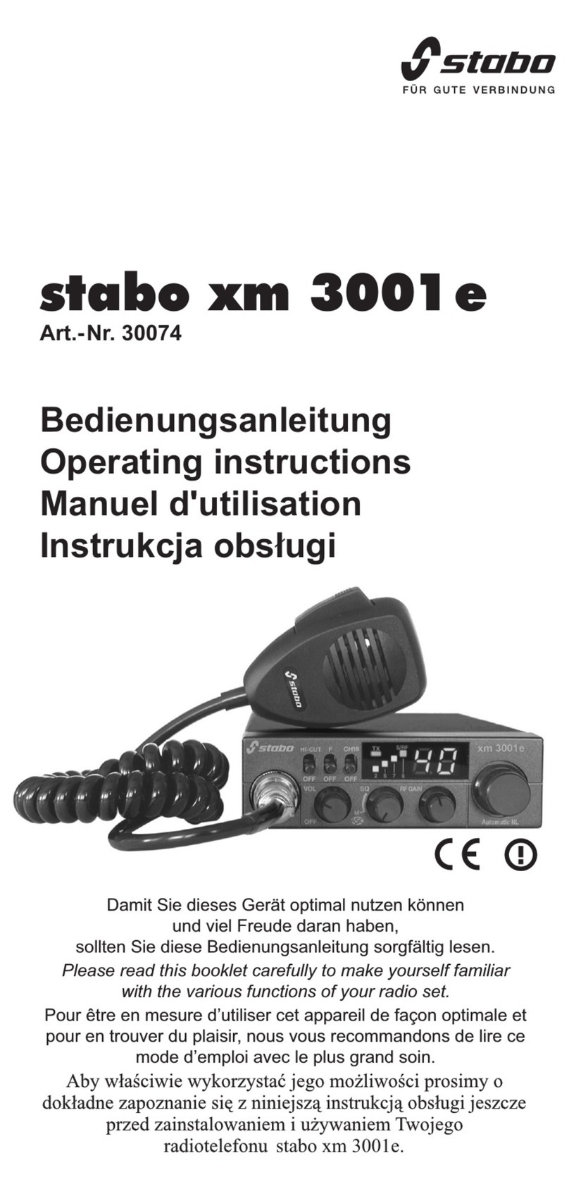 stabo xn 30001 e operating instructions