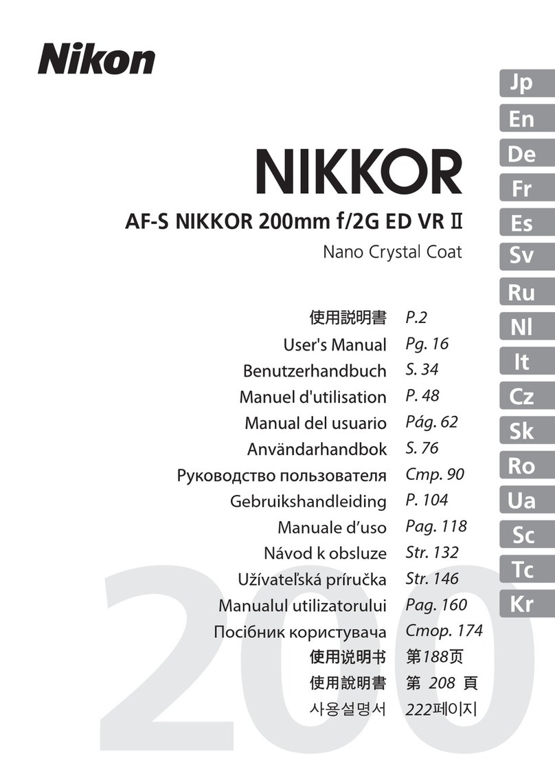 Nikon AF-S NIKKOR 200mm f/2G ED VR II user manual Nikon AF-S NIKKOR 200mm f/2G ED VR II user manual