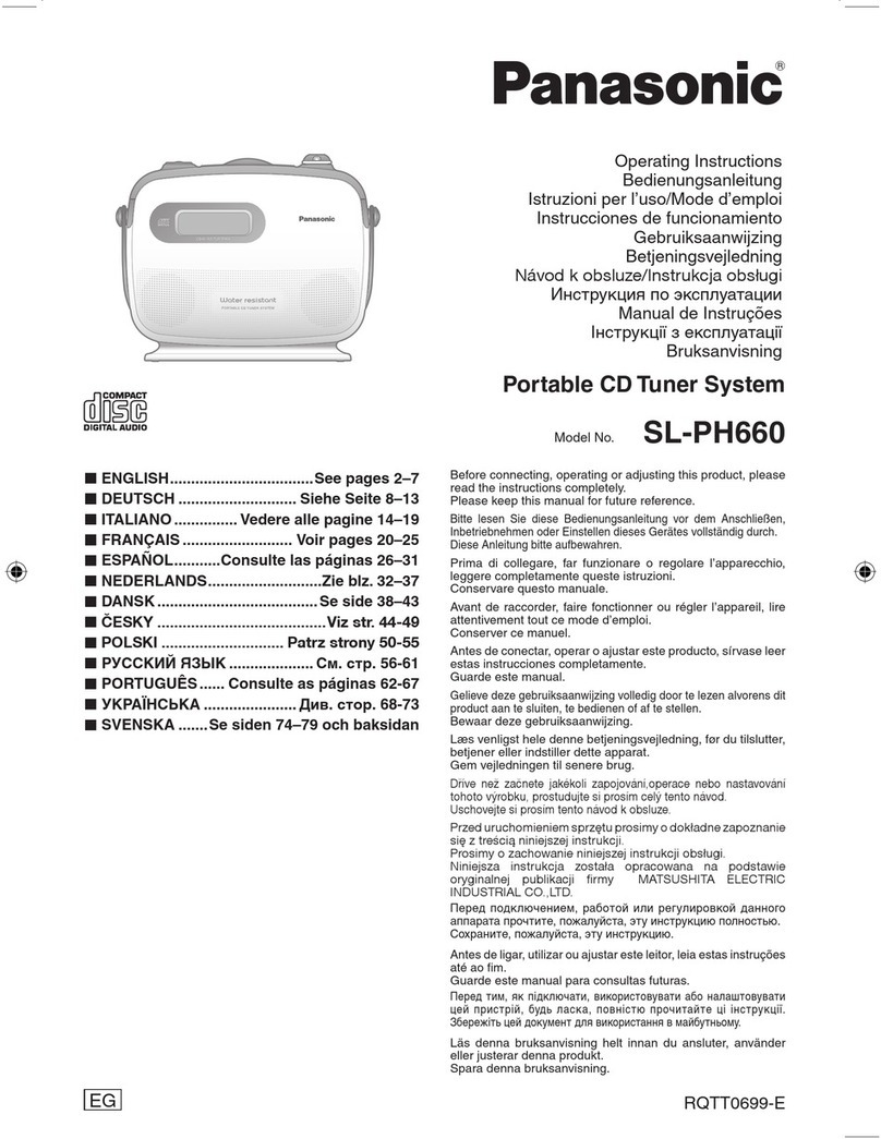 Panasonic SLPH660 - PORT. CD PLAYER operating instructions