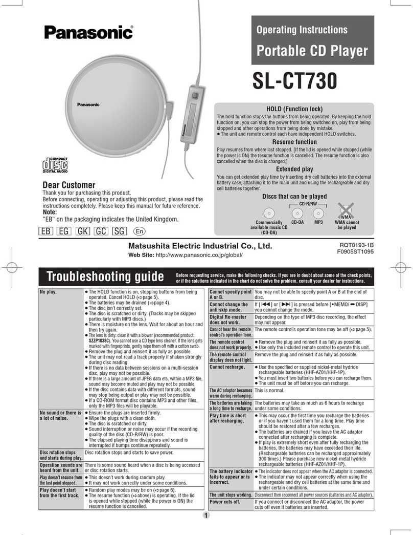Panasonic SL-CT730 User manual Panasonic SL-CT730 User manual