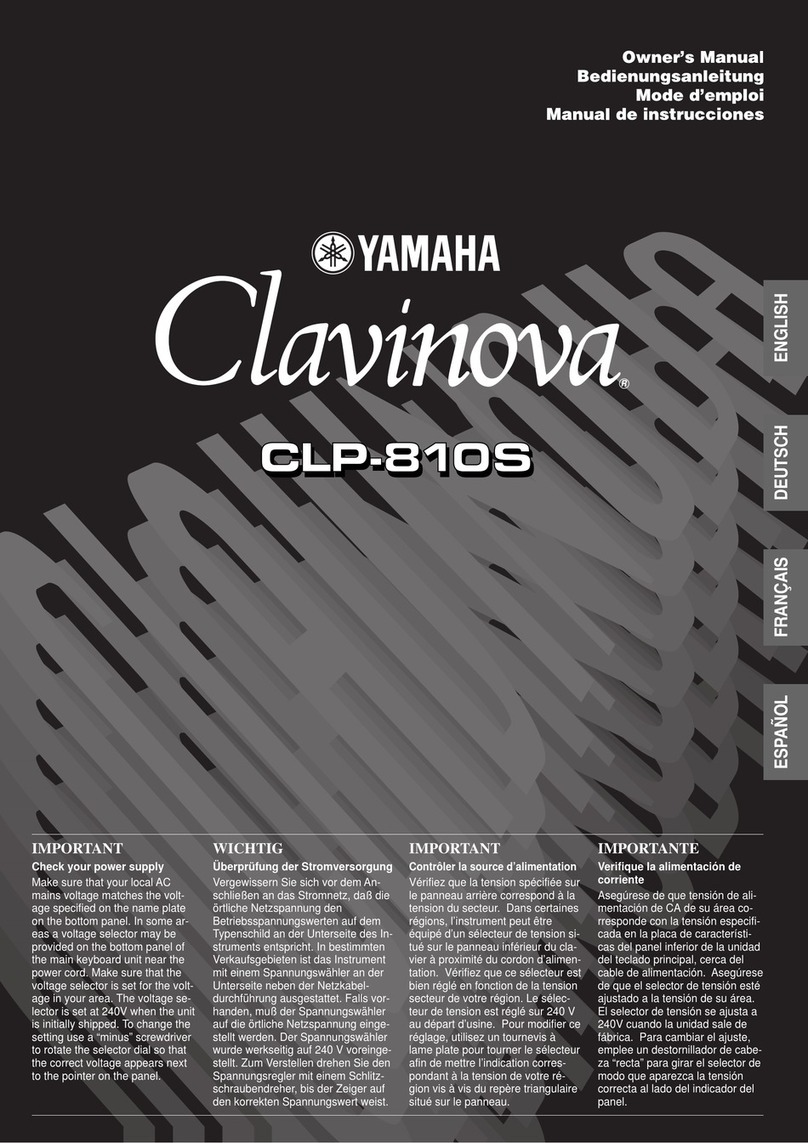 Yamaha Clavinova CLP-810S owner's manual