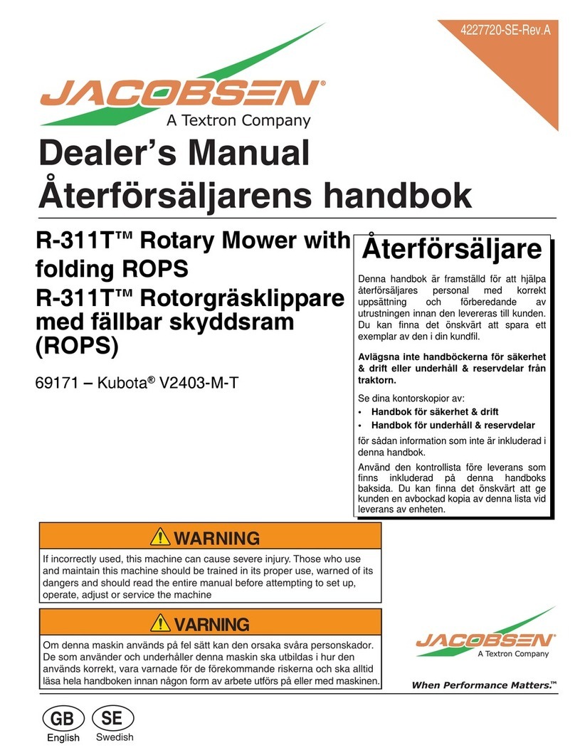 Jacobsen R-311T Dealer's manual