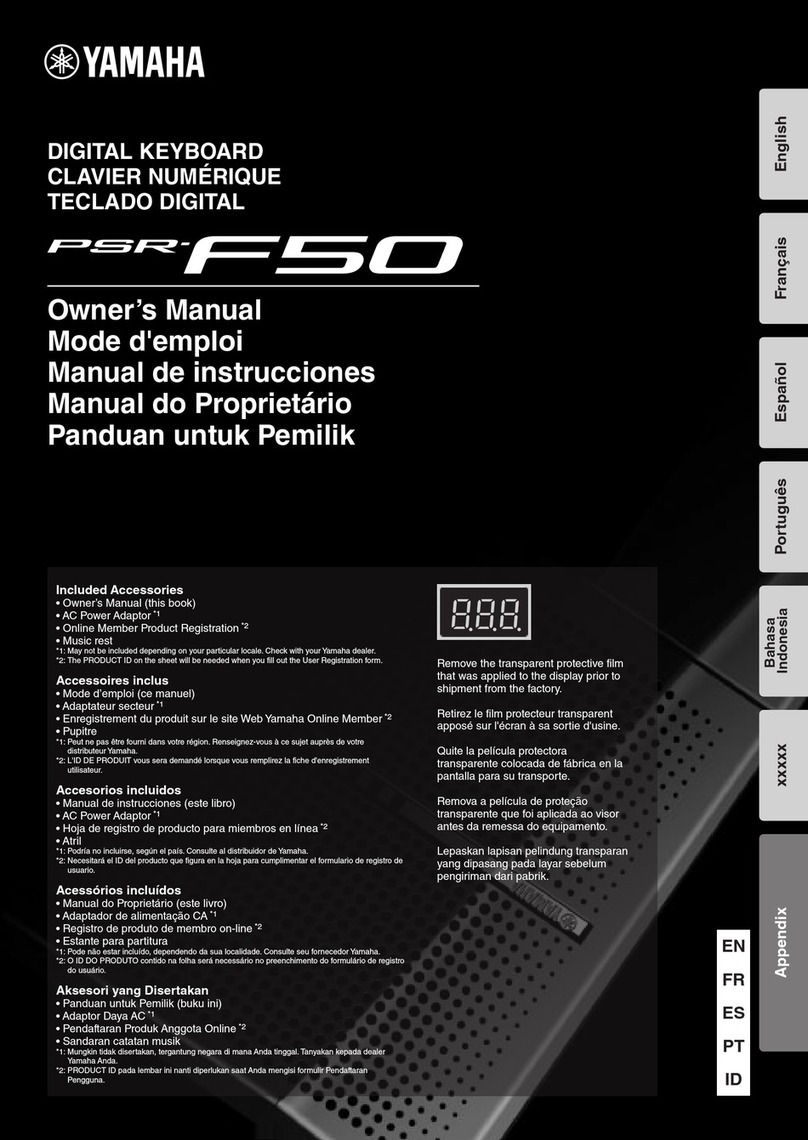 Yamaha PSR-F50 owner's manual