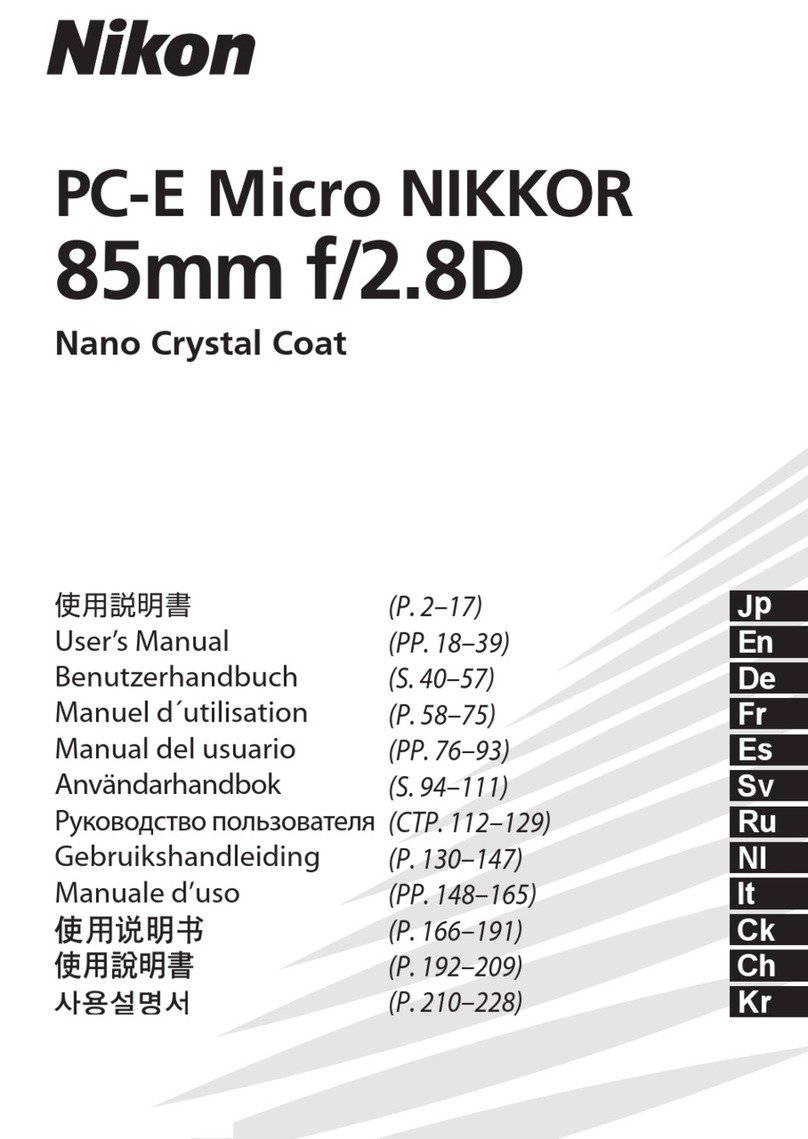 Nikon PC-E Micro NIKKOR 85mm f/2.8D user manual