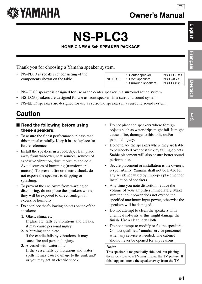 Yamaha NS-PLC3 User manual