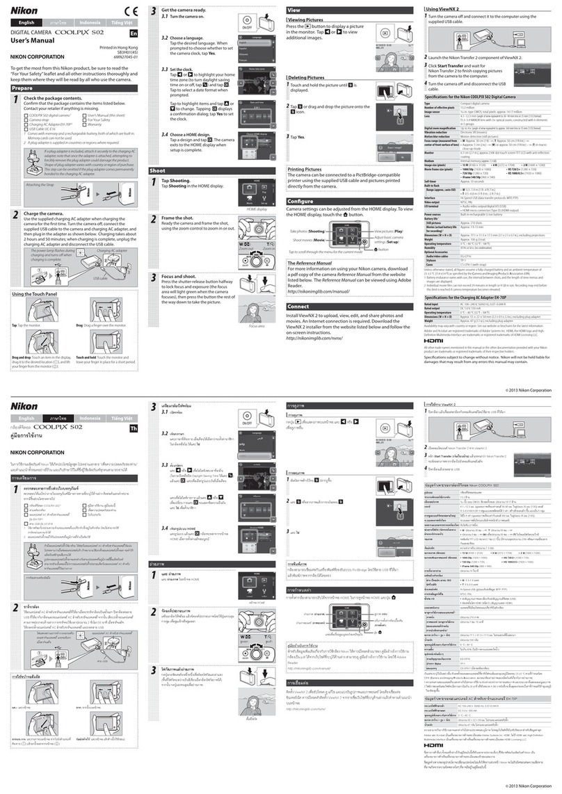 Nikon COOLPIX S02 User manual