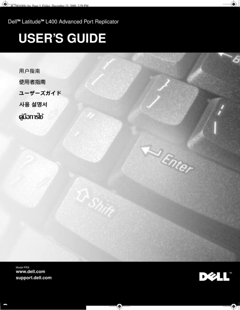 Dell Latitude L400 Advanced Port Replicator User manual