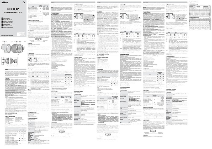 Nikon AF-S NIKKOR 35mm f/1.8G ED user manual
