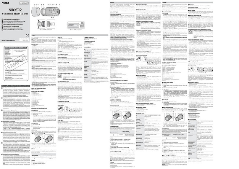 Nikon AF-S DX 55-200mm f/4-5.6G IF-ED VR II User manual