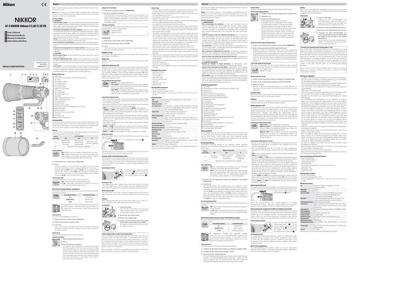 Nikon AF-S NIKKOR 400mm f/2.8E FL ED VR user manual