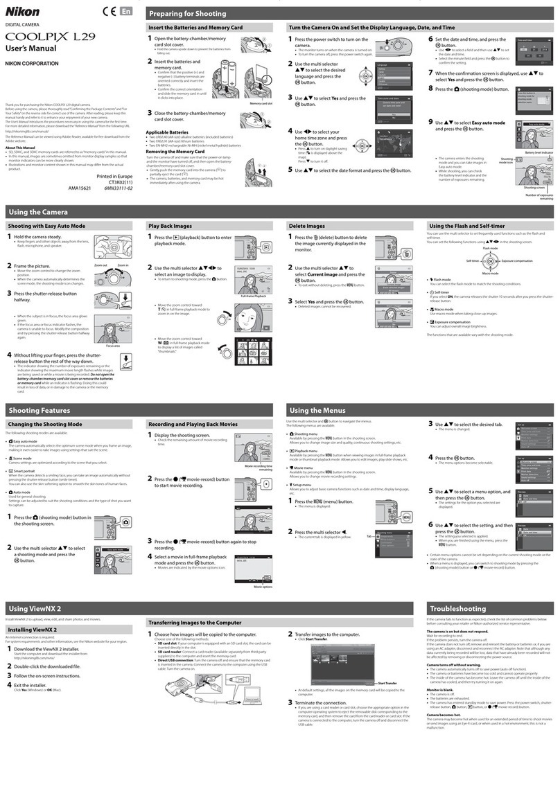 Nikon Coolpix L29 User manual
