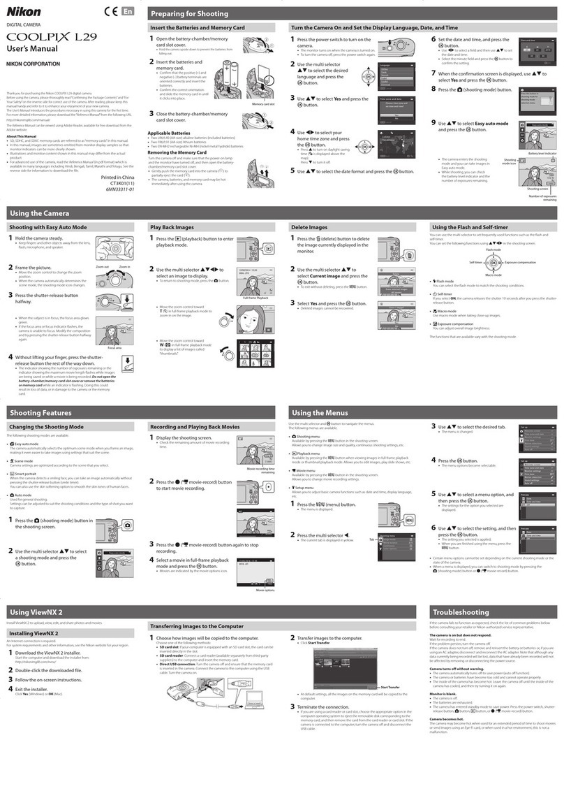 Nikon Coolpix L29 User manual Nikon Coolpix L29 User manual