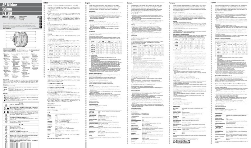 Nikon AF Nikkor 50mm f/1.8D User manual