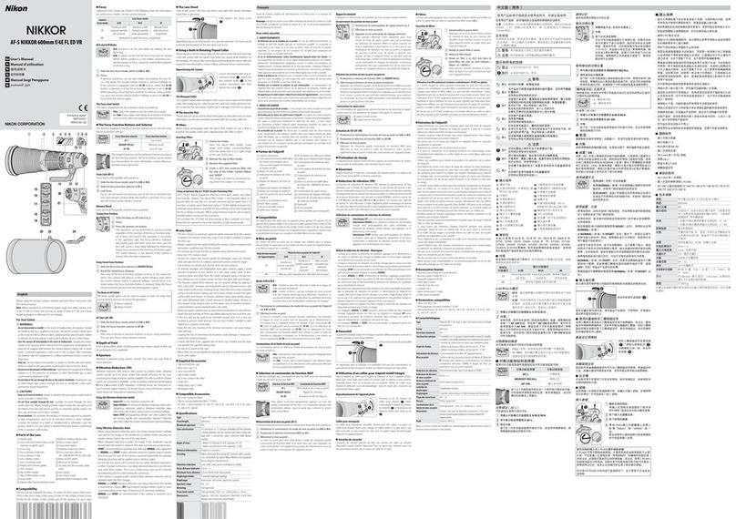 Nikon AF-S NIKKOR 600mm f/4E FL ED VR user manual