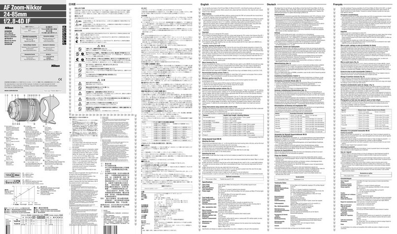 Nikon AF Zoom-Nikkor 24-85mm f/2.8-4D IF User manual