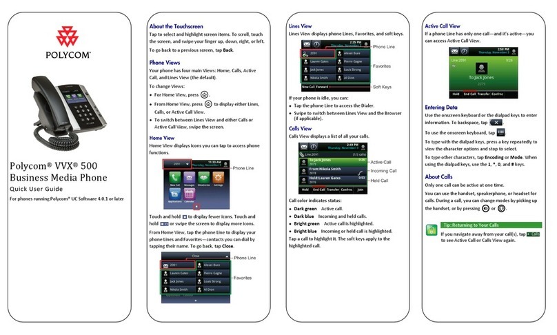 Polycom Integra VVX 500 Instruction manual